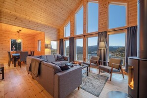 Televisión y chimenea 