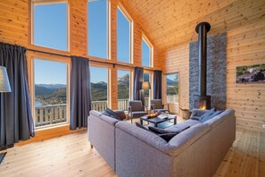 Televisión y chimenea 