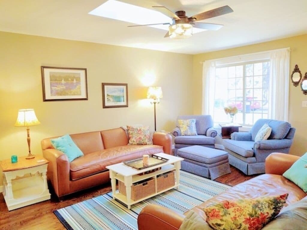 Smart TV, DVD player, books, video library