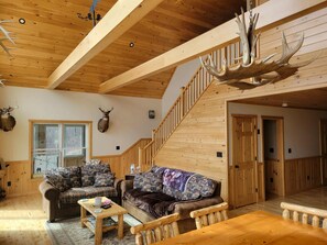 Interior - Mountain Chalet w/ Lake Access + Views,  Fireplace Deck, Sleeps 8 Stoneham Me (Stoneham)