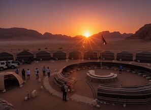 Superior Twin Room, Mountain View | Terrace/patio - Desert Sand Camp (Wadi Rum)