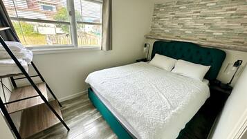1 bedroom, travel crib, WiFi, bed sheets