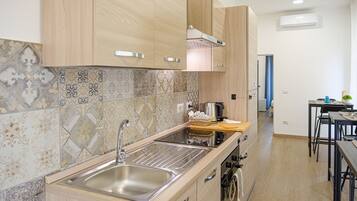 Mini-fridge, stovetop