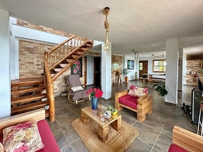 Living area - Cozy family cottage with pool and great view (Los Santos)