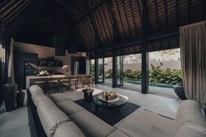 Luxury Villa, Pool View | Living area