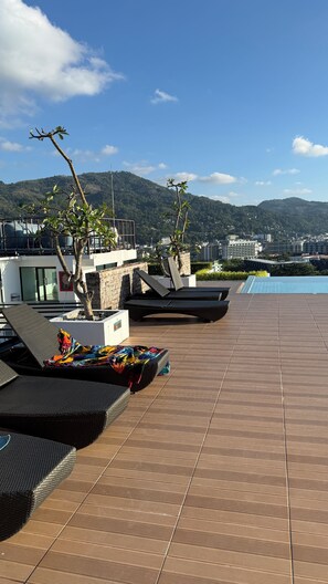 Terrace/patio - Bright new apartment with unique sea and city views. (Tambon Patong)