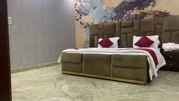 Shower, towels, soap, shampoo