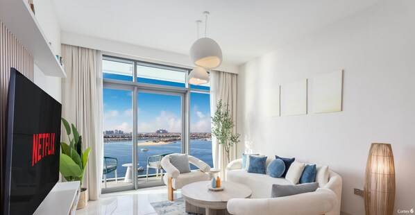 Apartment, Balcony, Ocean View | Living area - LUX Atlantis View Luxury Beach Suite 2 (Dubai)