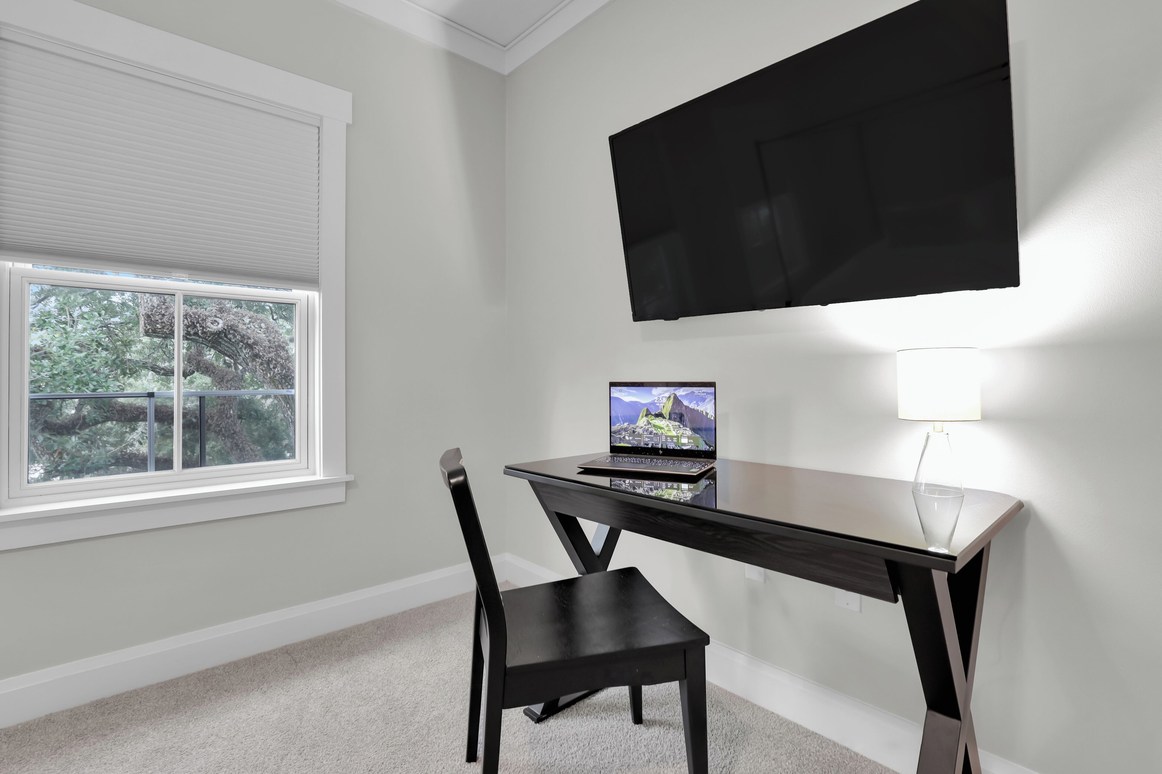 Laptop-friendly table.