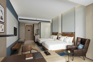 Chambre, 2 lits doubles, vue ville