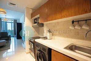 Leilighet, balkong | Eget kjøkken | Vannkoker og brødrister