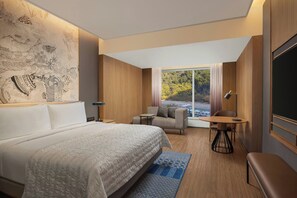 Premium Room, 1 King Bed, Pool View | Premium bedding, memory-foam beds, minibar, in-room safe - Le Méridien Dehradun India Resort & Spa (DEHRADUN)