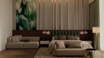 Suite Grand, 1 cama de matrimonio grande | Minibar, caja fuerte, escritorio y espacio para trabajar con un portátil