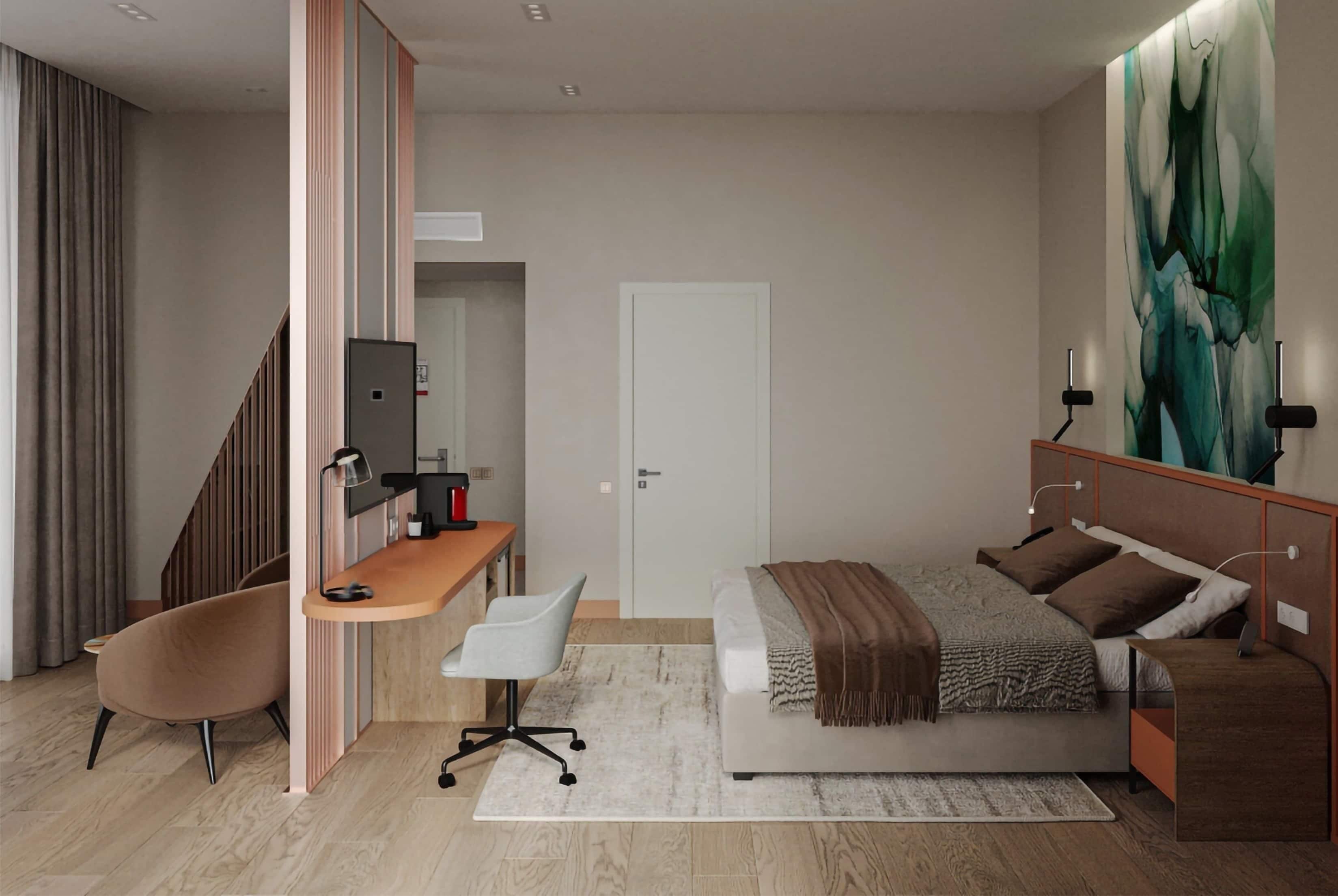 行政客房, 1 张特大床 | 迷你吧、客房内保险箱、办公桌、笔记本电脑工作区