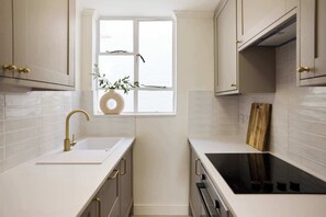 Fridge, oven, stovetop, electric kettle - The White Terrace Flat (London)