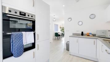 Fridge, microwave, oven, toaster