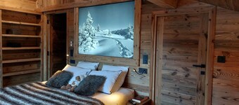 L'Échappée Chalet sauna 7 bdrms terraces sublime view skiroom close to cable car