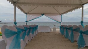 Outdoor banquet area