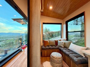 TV - Sanctuary Modern Tiny Home, Endless Panoramic Views, Hardwood Deck, Pool and Spa (Fallbrook)