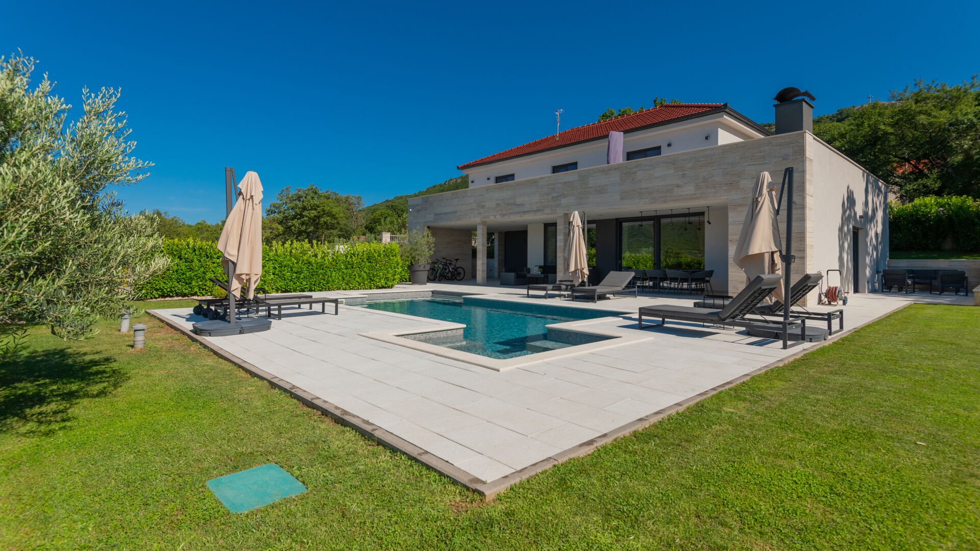 A heated pool