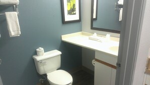 A bathroom with a toilet, sink, and mirror. - Extended Stay America - Washington DC - Chantilly (Chantilly)