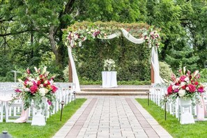 Outdoor banquet area