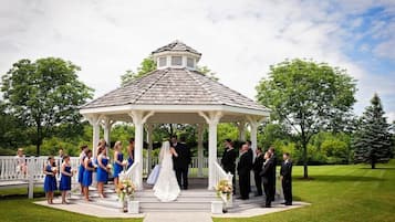 Outdoor banquet area
