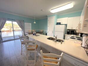 Fridge, microwave, oven, stovetop - Walk to Beach | Spacious 2BR Retreat w/ Pool – Romar Lakes 102B (Orange Beach)