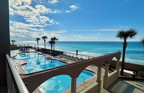 A heated pool - Beachfront Charm w/ Master on Gulf 2-BR w/ Free Golf Everyday! (Panama City Beach)