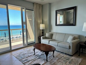 TV, DVD player - Beachfront Charm w/ Master on Gulf 2-BR w/ Free Golf Everyday! (Panama City Beach)