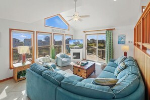 Smart TV, video games, DVD player, books - Semi-Oceanfront, Dog Friendly Home in Waves with Pool, Hot Tub, Game Room (Waves)
