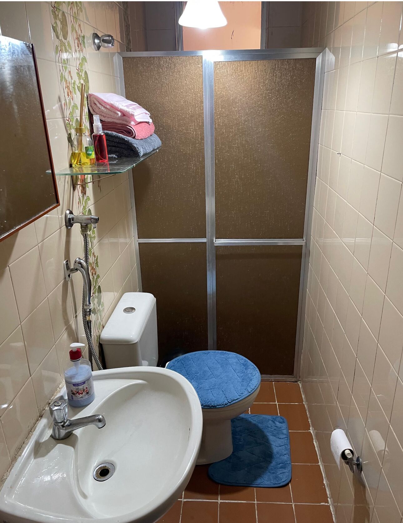 Toalhas de banho, papel higiênico