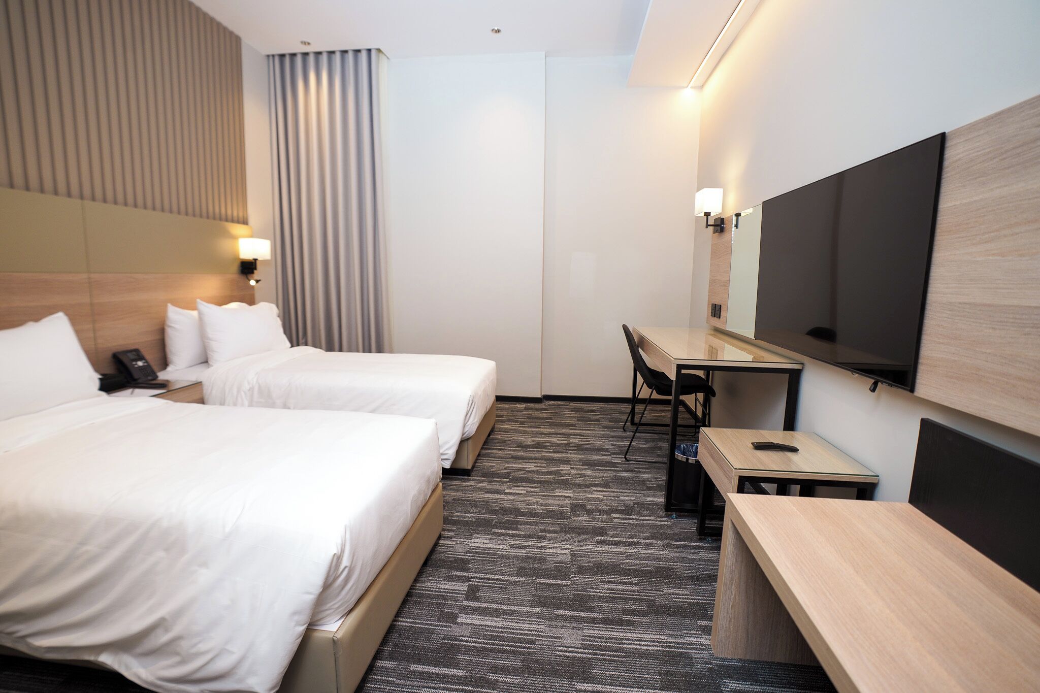 Blackout drapes, iron/ironing board, free cribs/infant beds, free WiFi