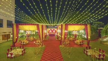 Outdoor banquet area