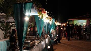 Outdoor banquet area