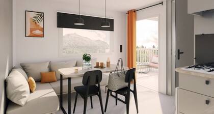 ZEcamping 3 étoiles piscine chauffée mobil-home TV clim 27m2