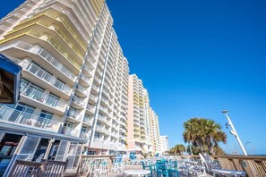 Outdoor dining - NEW Baywatch Remodeled with Direct Oceanfront View (North Myrtle Beach)
