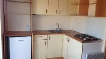 Fridge, microwave, stovetop