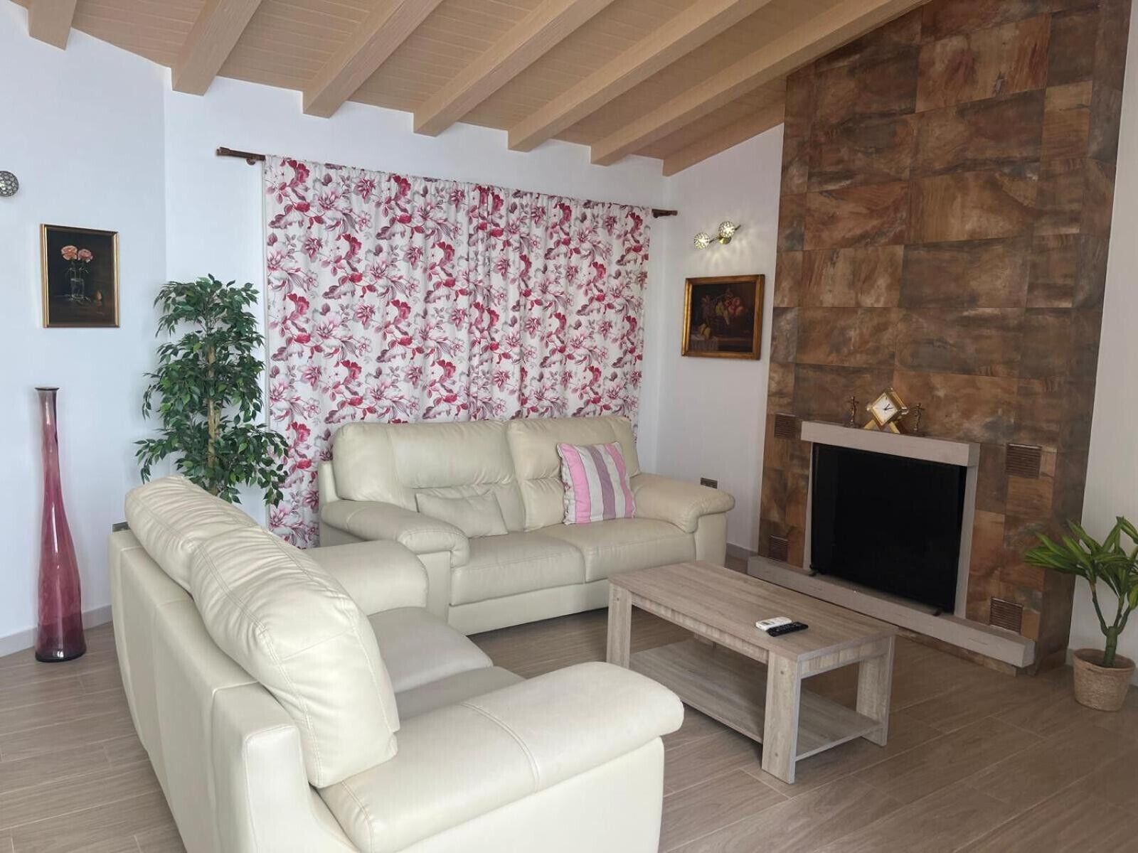 Televisión, chimenea