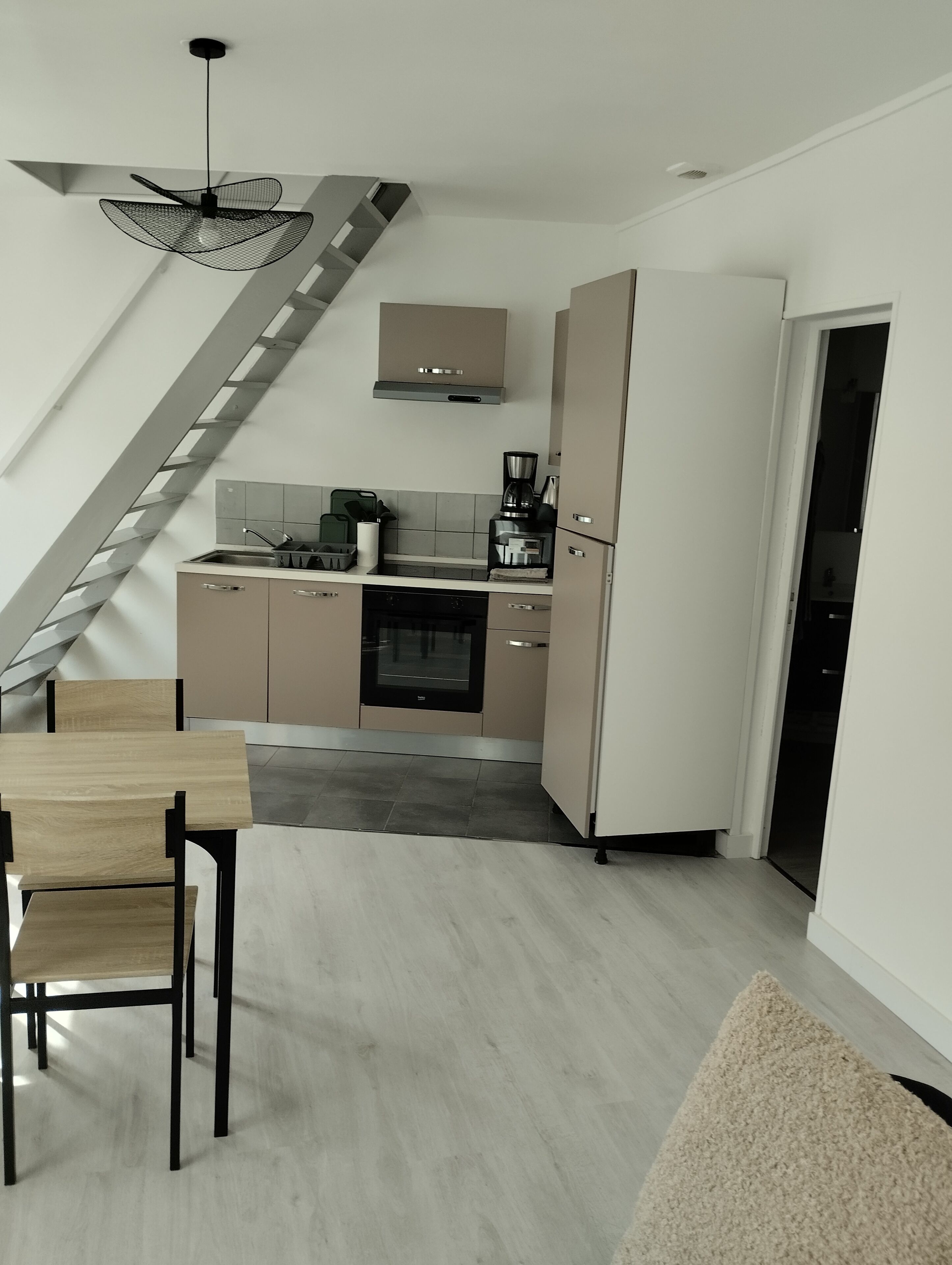 Microondas, horno y placa de cocina