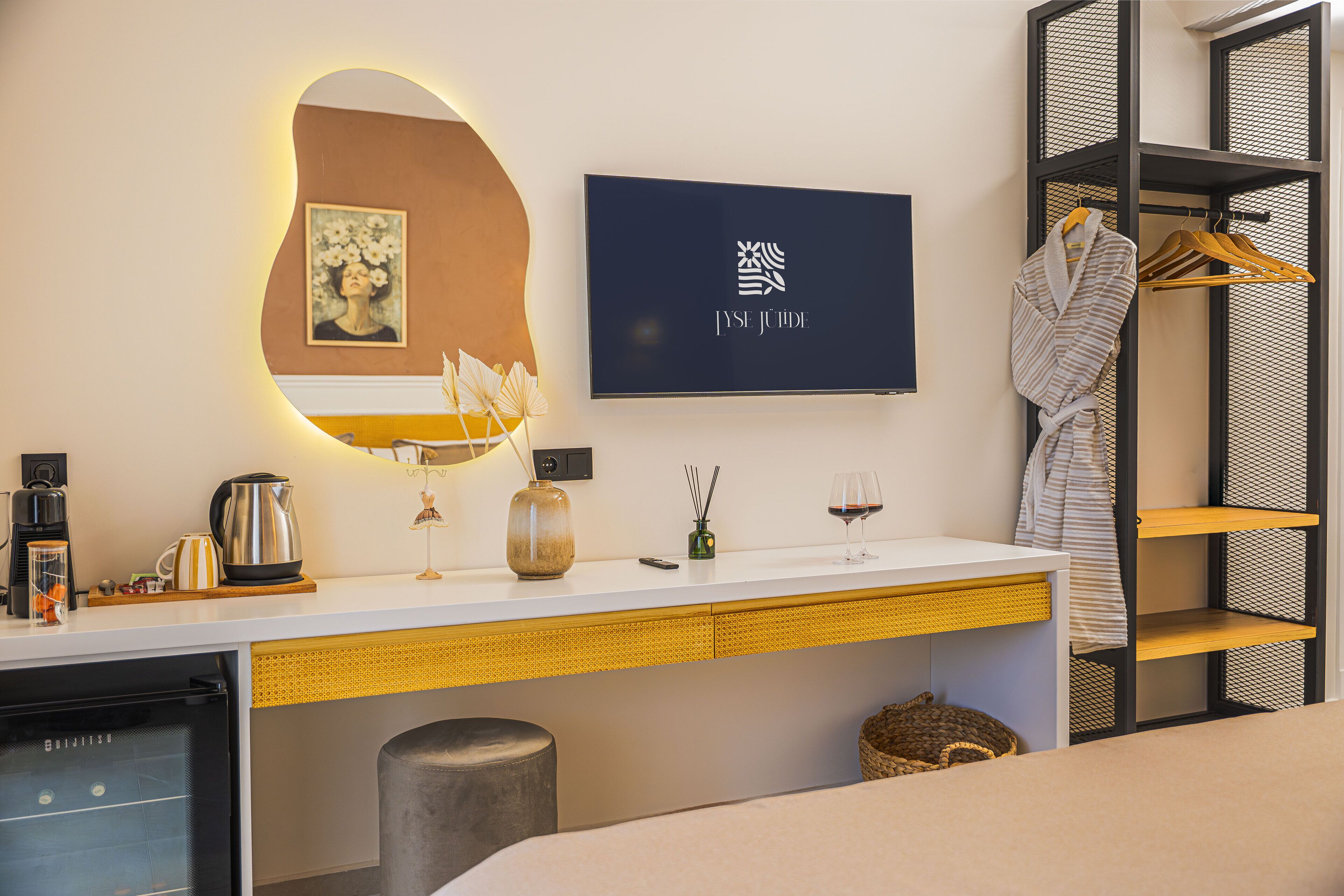 In-room safe, desk, laptop workspace, blackout curtains