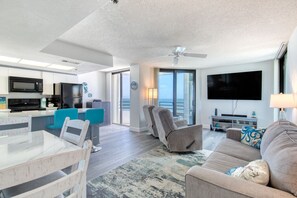 TV - Oceanfront Condo | Indoor + Outdoor Pool | Hot Tub (Daytona Beach)