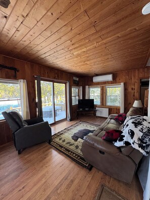 Televisión y chimenea 