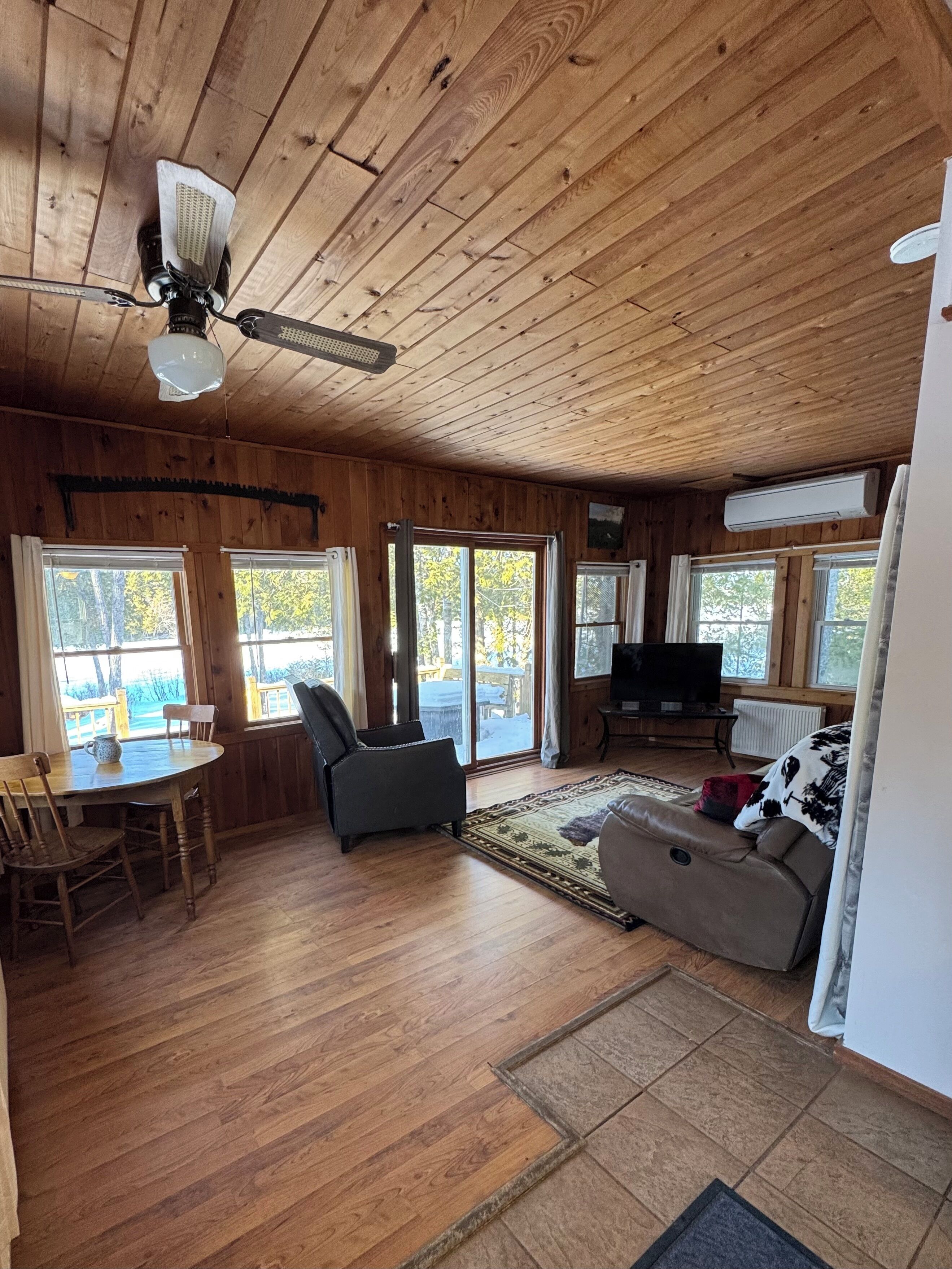 Televisión y chimenea 