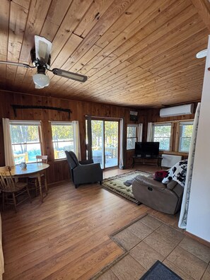 Televisión y chimenea 