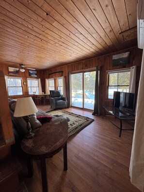 Televisión y chimenea 