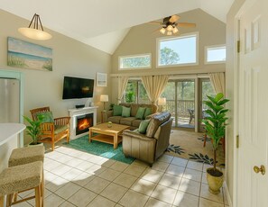Smart TV, chimenea y impresora 