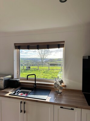 Fridge, microwave, oven, stovetop - Modern accommodation with scenic views of Llansteffan.  (Llanybri)