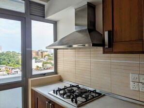 Private kitchen - 3-bedroom apartment in peaceful Colombo with AC, gym and pool access (Colombo)