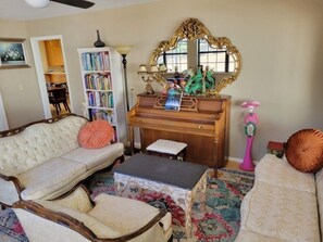 Smart TV, chimenea, reproductor de DVD y libros